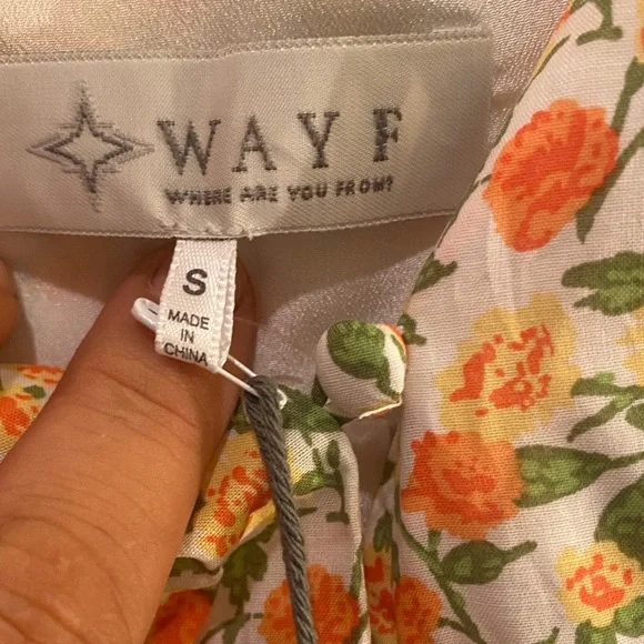 Wayf Floral A-Line Skirt in Yellow and Green - Picture 2 of 10